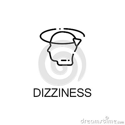 Dizziness flat icon or logo for web design Vector Illustration