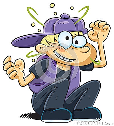 Dizzy Boy Vector Illustration