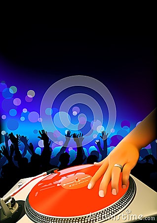 DJ And Audience Vector Illustration