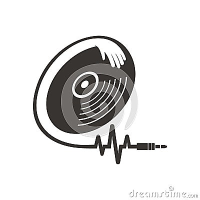 Dj and cable sound Vector Illustration