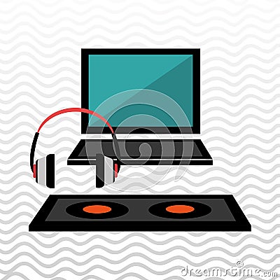 dj icon design Cartoon Illustration