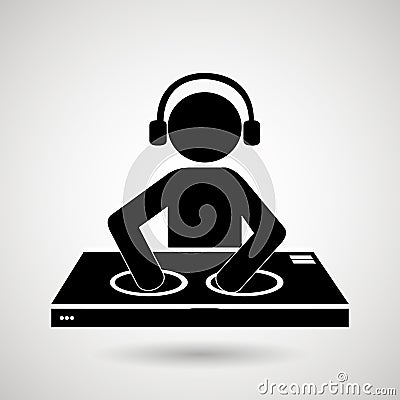 dj icon design Cartoon Illustration