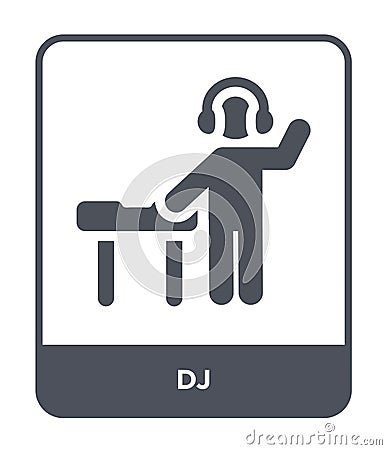 dj icon in trendy design style. dj icon isolated on white background. dj vector icon simple and modern flat symbol for web site, Vector Illustration