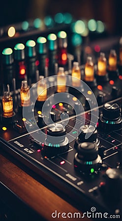 dj mixing music mixer, dj mixing music, dj at work, close-up of hands dj mixing music, close-up of dj mixer Stock Photo