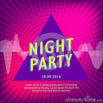 Dj music background party poster design Vector Illustration