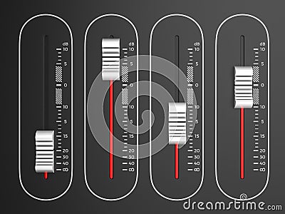 Mixing sliders Cartoon Illustration