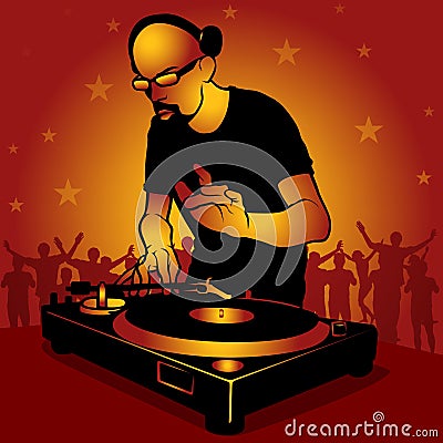 DJ star Vector Illustration