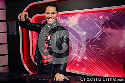 DJ Tiesto wax statue Editorial Stock Photo