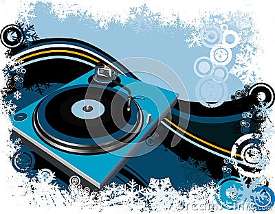 Dj turntable Vector Illustration