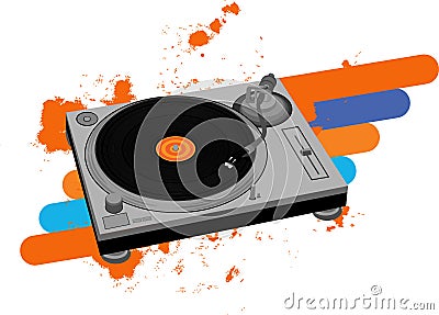 DJ Turntable Vector Illustration