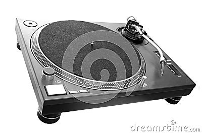 DJ Turntable isolated on white Stock Photo