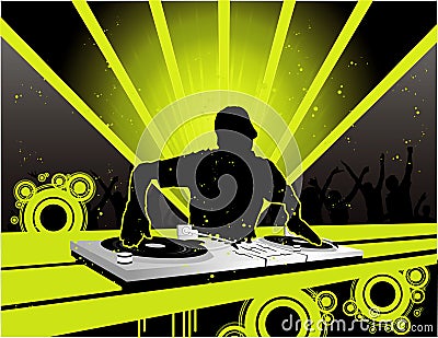 Dj vector composition Cartoon Illustration