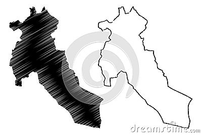 Djelfa Province Provinces of Algeria, Peoples Democratic Republic of Algeria map vector illustration, scribble sketch Djelfa map Vector Illustration