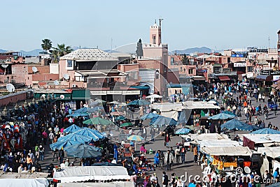 Marrakech Djema el-Fna a market place Morocco Editorial Stock Photo