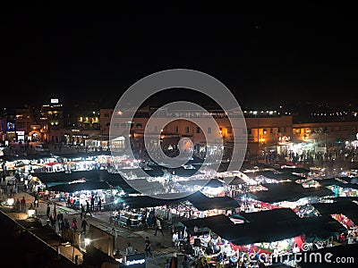 Djemaa el Fna square in Marrakech, Morocco Editorial Stock Photo