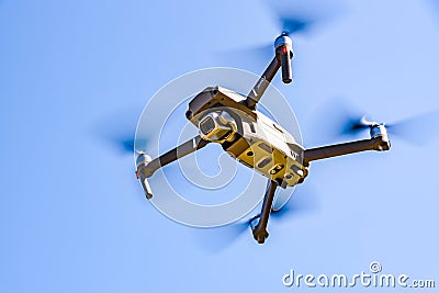 DJI Drone Mavic 2 Pro flying against blue sky Editorial Stock Photo