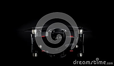 DJI MAVIC AIR on black background. compact drone by DJI. 08.06.2019, Rostov region, Russia Editorial Stock Photo