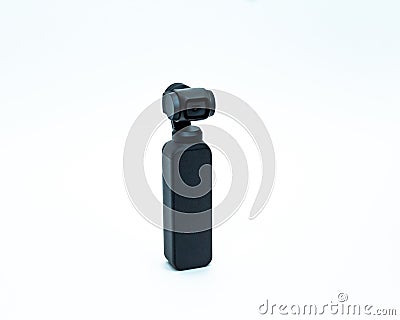 DJI Osmo Pocket Camera Isolated on White Background Front View Editorial Stock Photo