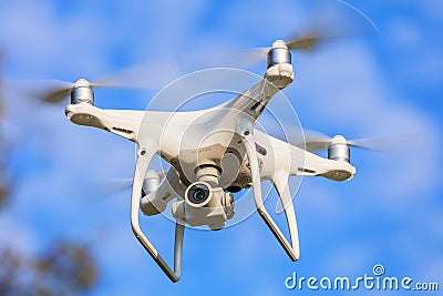 DJI Phantom 4 Pro drone flying Editorial Stock Photo