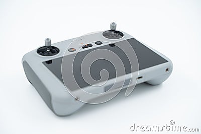 DJI Smart Remote Controller With Built-In Display isolated on white background. Editorial Stock Photo