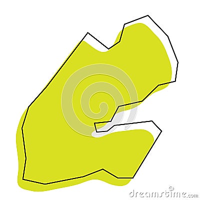 Djibouti simplified vector map Vector Illustration