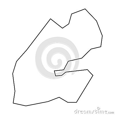 Djibouti vector country map thin outline icon Vector Illustration