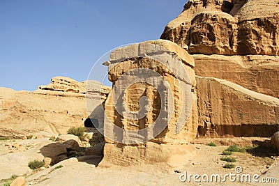 Djinn Blocks in Petra, Jordan Stock Photo