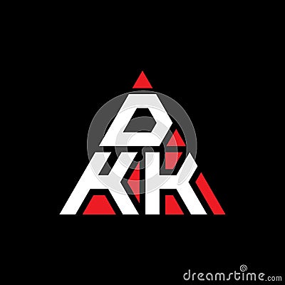 DKK triangle letter logo design with triangle shape. DKK triangle logo design monogram. DKK triangle vector logo template with red Vector Illustration