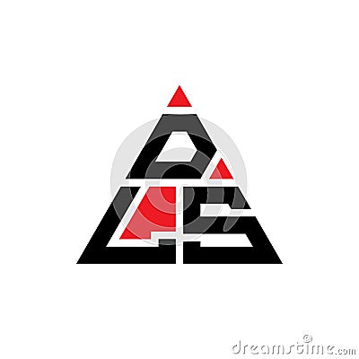 DLS triangle letter logo design with triangle shape. DLS triangle logo design monogram. DLS triangle vector logo template with red Vector Illustration