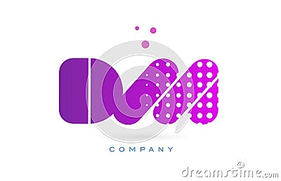 dm d m pink dots letter logo alphabet icon Vector Illustration