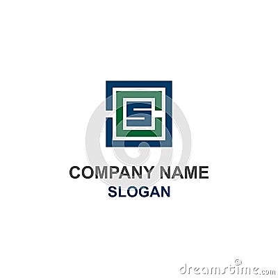 DCS letter initial square logo. Stock Photo
