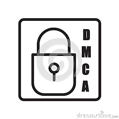 dmca icon isolated on white background Vector Illustration