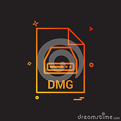 dmg file file extension file format icon vector design Vector Illustration