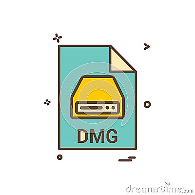 dmg file file extension file format icon vector design Vector Illustration