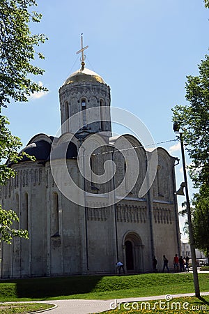 Dmitrievsky cathedral in Vladimir, Russia. Editorial Stock Photo