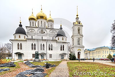 Sity of Dmitrov. The Kremlin. The Cathedral of the assumption Editorial Stock Photo