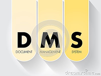 DMS - Document Management System is a system used to receive, track, manage and store documents and reduce paper, acronym concept Stock Photo