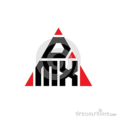 DMX triangle letter logo design with triangle shape. DMX triangle logo design monogram. DMX triangle vector logo template with red Vector Illustration