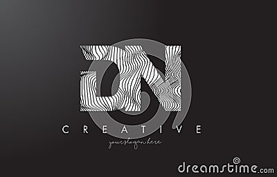 DN D N Letter Logo with Zebra Lines Texture Design Vector. Vector Illustration