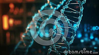 DNA as digital holograms in dark, nod to CRISPR transformative role in genetics Stock Photo