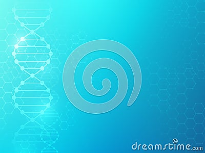 DNA background. Medical texture with molecular chain structure. Chemical and biomedical genome research vector concept Vector Illustration