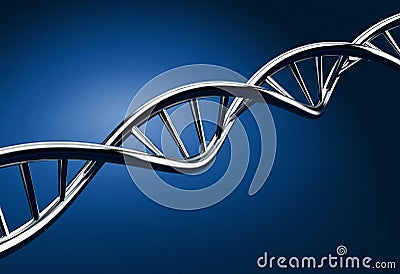 DNA on blue background Stock Photo