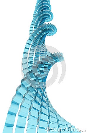 DNA blue glass cubes Stock Photo