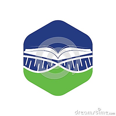 DNA book vector logo design. Genetical book vector logo template. Vector Illustration