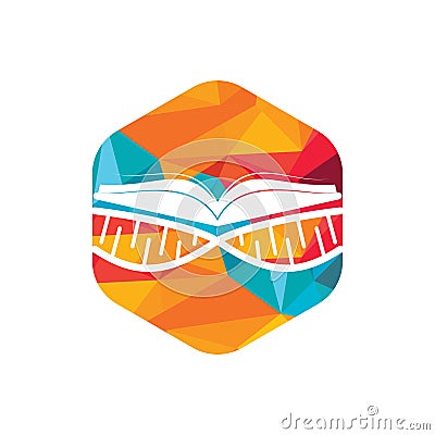 DNA book vector logo design. Genetical book vector logo template. Vector Illustration