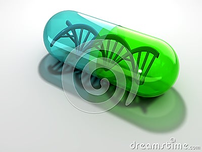 Dna capsule Stock Photo