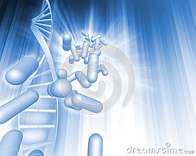 DNA and capsules Stock Photo