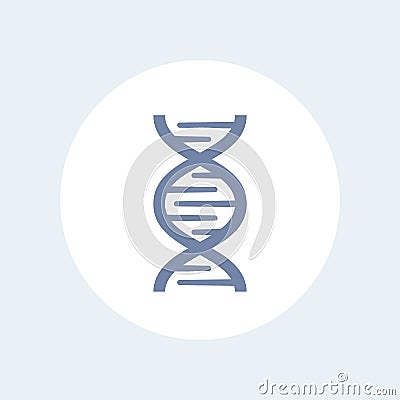 Dna chain icon over white, gene research, genetics Vector Illustration