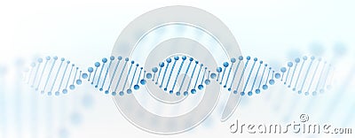 DNA chromosome banner concept. Science technology vector background for biomedical, health, chemistry design. 3D style Vector Illustration