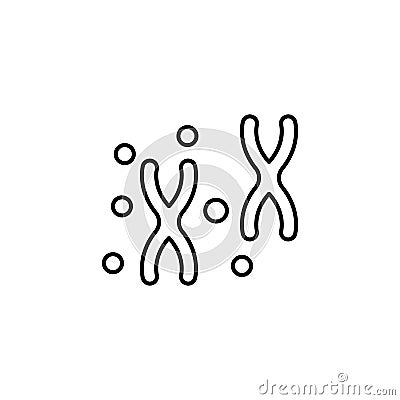 DNA, chromosome icon. Simple line, outline vector of gene modification icons for ui and ux, website or mobile application Stock Photo